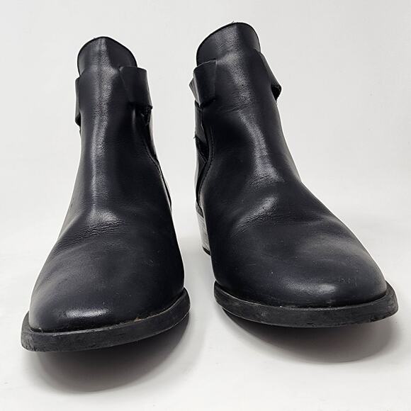 Miista Ankle Bootie Women 10 Clarissa Marbled Acrylic Heel Black Leather Buckle - Picture 5 of 13